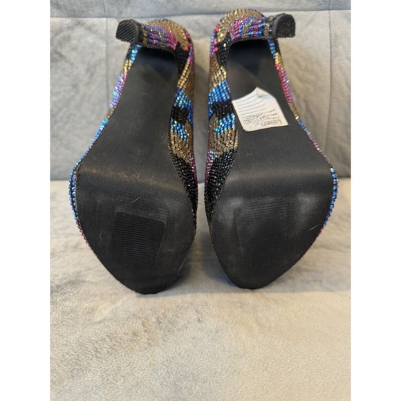 Steve Madden Women's Dyvinal Multi-Colored Rhinestone Platform Heels Size: 7.5M - Picture 4 of 5